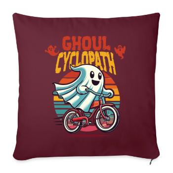 Happy Ghoul Cyclist Adventure - Housse de coussin décorative 45 x 45 cm - bordeaux - Devant