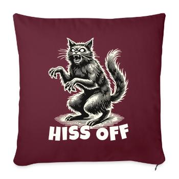 Déclaration effrayante de chat sifflant - Housse de coussin décorative 45 x 45 cm - bordeaux - Devant