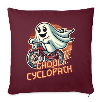 Ghoul Cyclopathe Ghost Cyclisme - Housse de coussin décorative 45 x 45 cm - bordeaux - Devant