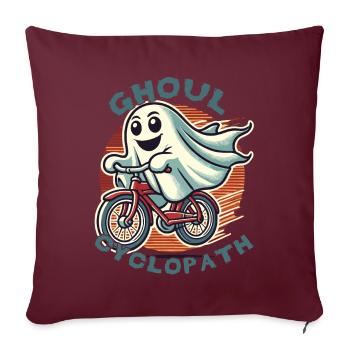 Ghoul Cyclopathe Vélo Halloween Fun - Housse de coussin décorative 45 x 45 cm - bordeaux - Devant