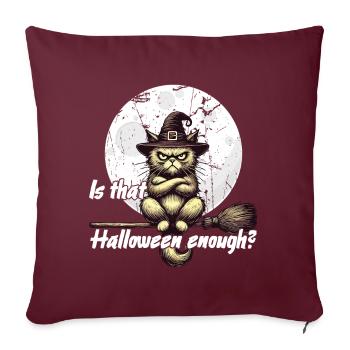 L’Halloween est-il suffisant pour le chat - Housse de coussin décorative 45 x 45 cm - bordeaux - Devant