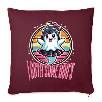 Halloween Goth Girl J’ai Boo’s - Housse de coussin décorative 45 x 45 cm - bordeaux - Devant