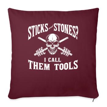 Arnis Eskrima Kali Arts Philippins FMA - Housse de coussin décorative 45 x 45 cm - bordeaux - Devant