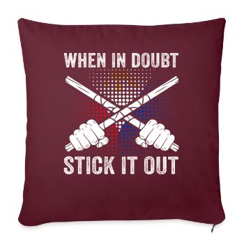 Arnis Eskrima Kali Filipino FMA - Housse de coussin décorative 45 x 45 cm - bordeaux - Devant