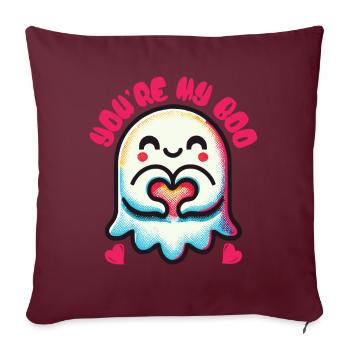 Mignon motif fantôme You’re My Boo - Housse de coussin décorative 45 x 45 cm - bordeaux - Devant