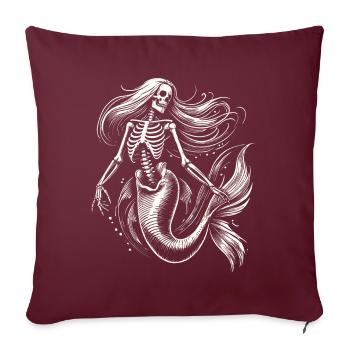Squelette Sirène Mystic Ocean Art - Housse de coussin décorative 45 x 45 cm - bordeaux - Devant