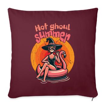 Hot Ghoul Summer Witch Beach Adventure - Housse de coussin décorative 45 x 45 cm - bordeaux - Devant