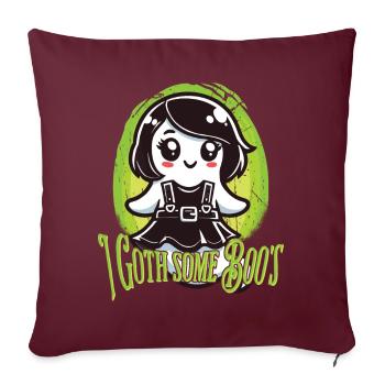 Halloween Goth Girl J’ai des fantômes - Housse de coussin décorative 45 x 45 cm - bordeaux - Devant