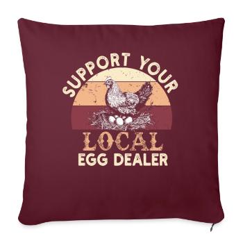 Lokaler Eierhändler Hühnerbesitzer Züchter - Sofakissenbezug 45 x 45 cm - Burgunderrot - Vorne