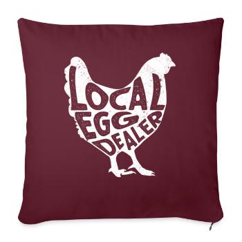Lokaler Eierhändler Hühnerbesitzer Züchter - Sofakissenbezug 45 x 45 cm - Burgunderrot - Vorne