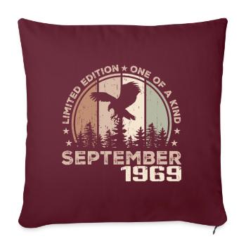 Incomparable depuis septembre 1969 55 Anniversaire - Housse de coussin décorative 45 x 45 cm - bordeaux - Devant