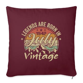 Vintage Juillet 1942 Anniversaire Juillet 1942 - Housse de coussin décorative 45 x 45 cm - bordeaux - Devant