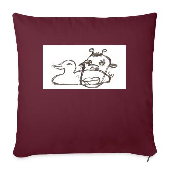 L’un dans l’autre - Housse de coussin décorative 45 x 45 cm - bordeaux - Devant