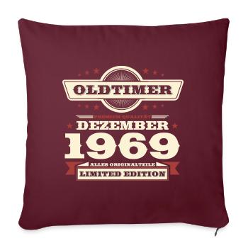 54. Geburtstag Oldtimer Dezember Jahrgang 1969 - Sofakissenbezug 45 x 45 cm - Burgunderrot - Vorne