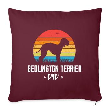 Bedlington Terrier - Sofakissenbezug 45 x 45 cm - Burgunderrot - Vorne