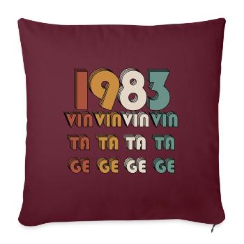 Vintage 1983 - Housse de coussin décorative 45 x 45 cm - bordeaux - Devant