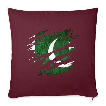 Pakistan - drapeau national, égratignures, fissures - Housse de coussin décorative 45 x 45 cm - bordeaux - Devant