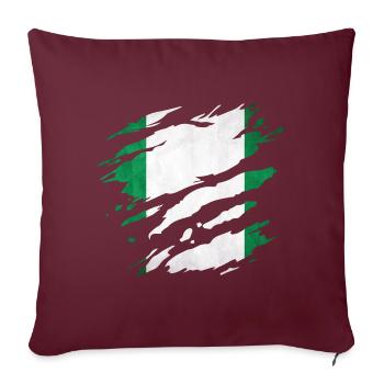 Nigeria - drapeau national, égratignures, fissures - Housse de coussin décorative 45 x 45 cm - bordeaux - Devant