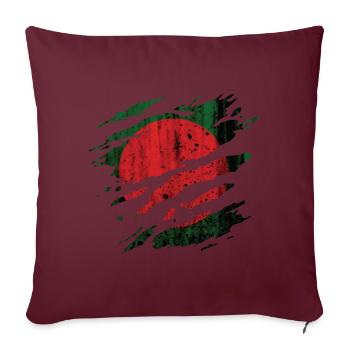Bangladesh - drapeau national, rayures, fissures - Housse de coussin décorative 45 x 45 cm - bordeaux - Devant