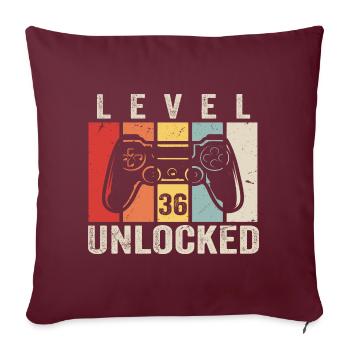 Level 36 Unlocked 36 Jahre Geburtstag Geschenk - Sofakissenbezug 45 x 45 cm - Burgunderrot - Vorne