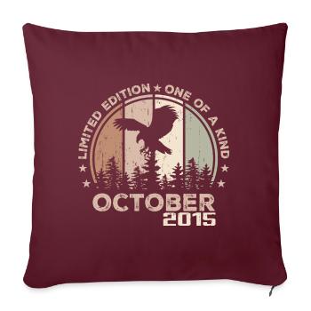 Incomparable depuis octobre 2015 9 Anniversaire - Housse de coussin décorative 45 x 45 cm - bordeaux - Devant