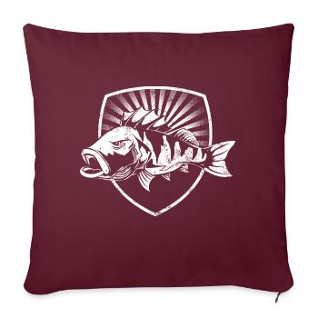 Angler Barsch Wappen - Sofakissenbezug 45 x 45 cm - Burgunderrot - Vorne