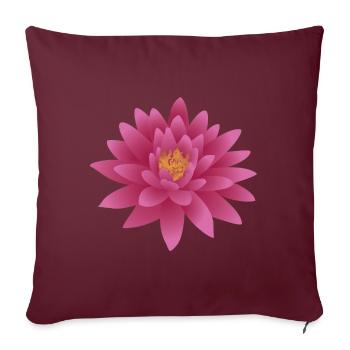 Lotus fleur fleur de fleur d’eau motif - Housse de coussin décorative 45 x 45 cm - bordeaux - Devant