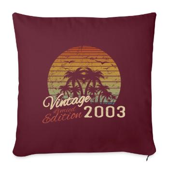 Jahrgang 2003 Geburtstagsgeschenk 2003 Retro 2003 - Sofakissenbezug 45 x 45 cm - Burgunderrot - Vorne