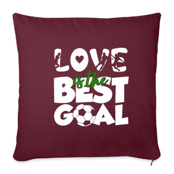 14 février Cadeau de la Saint-Valentin Entraîneur de football - Housse de coussin décorative 45 x 45 cm - bordeaux - Devant