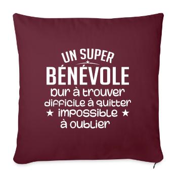 Un Super Bénévole - Housse de coussin décorative 45 x 45 cm - bordeaux - Devant
