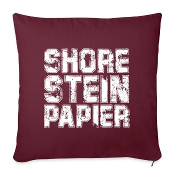 Papier de rive - Housse de coussin décorative 45 x 45 cm - bordeaux - Devant