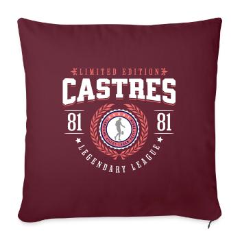 Edition limité Castres 81 - Housse de coussin décorative 45 x 45 cm - bordeaux - Devant