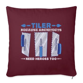 Profession Meilleure idée cadeau carreleur - Housse de coussin décorative 45 x 45 cm - bordeaux - Devant