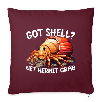 Mignon bernard-l’ermite crabes crustacés - Housse de coussin décorative 45 x 45 cm - bordeaux - Devant