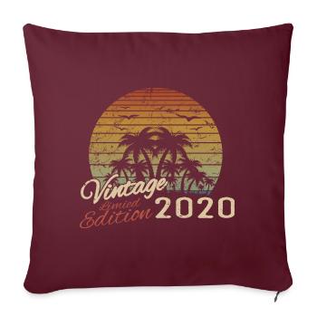 Jahrgang 2020 Geburtstagsgeschenk 2020 Retro 2020 - Sofakissenbezug 45 x 45 cm - Burgunderrot - Vorne