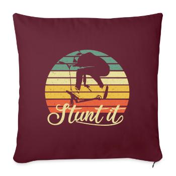 Scooter stunt kick scooter e-scooter cadeau rétro - Housse de coussin décorative 45 x 45 cm - bordeaux - Devant