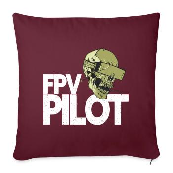 FPV Pilot - Pilote de drone FPV - Housse de coussin décorative 45 x 45 cm - bordeaux - Devant