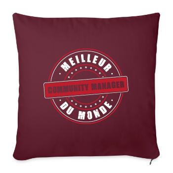 Meilleur community manager profession métier CM - Housse de coussin décorative 45 x 45 cm - bordeaux - Devant