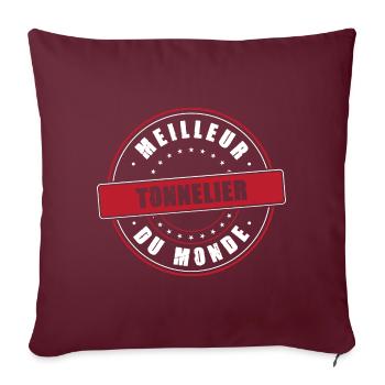 Meilleur tonnelier profession métier humour - Housse de coussin décorative 45 x 45 cm - bordeaux - Devant