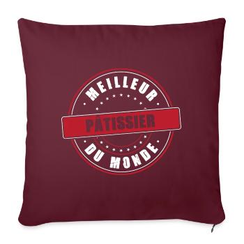 Meilleur pâtissier profession métier humour - Housse de coussin décorative 45 x 45 cm - bordeaux - Devant
