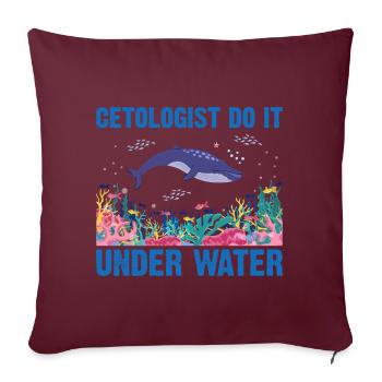 Plongeur plongeur scientifique Cétologie Cétologue - Housse de coussin décorative 45 x 45 cm - bordeaux - Devant