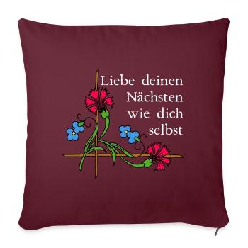 Charité 2 - Housse de coussin décorative 45 x 45 cm - bordeaux - Devant