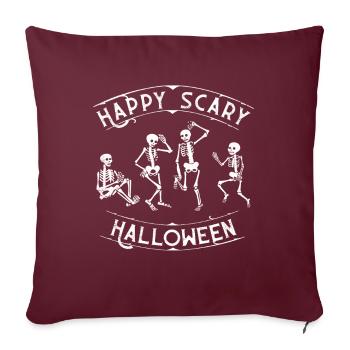 Squelette fête halloween - Housse de coussin décorative 45 x 45 cm - bordeaux - Devant