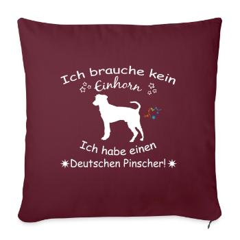 Deutscher Pinscher - Sofakissenbezug 45 x 45 cm - Burgunderrot - Vorne