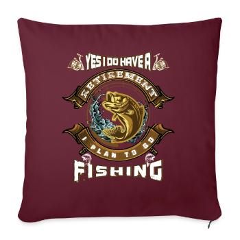 Pêche Fish Lover Fish vêtements de poisson - Housse de coussin décorative 45 x 45 cm - bordeaux - Devant