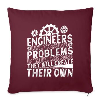 Ingénieur Mécanicien Ingénieur Civil - Housse de coussin décorative 45 x 45 cm - bordeaux - Devant