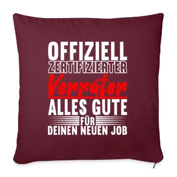 Abschiedsgeschenk Jobwechsel Kollege - Sofakissenbezug 45 x 45 cm - Burgunderrot - Vorne