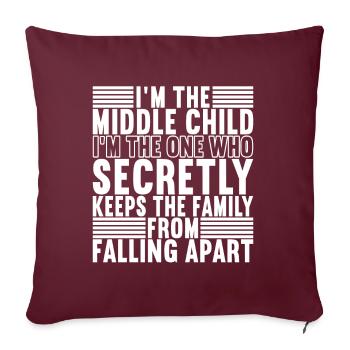 Enfants du milieu Frères et sœurs du milieu - Housse de coussin décorative 45 x 45 cm - bordeaux - Devant