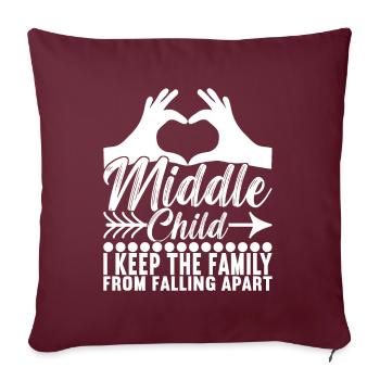 Enfants du milieu Frères et sœurs du milieu - Housse de coussin décorative 45 x 45 cm - bordeaux - Devant