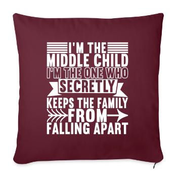 Enfants du milieu Frères et sœurs du milieu - Housse de coussin décorative 45 x 45 cm - bordeaux - Devant
